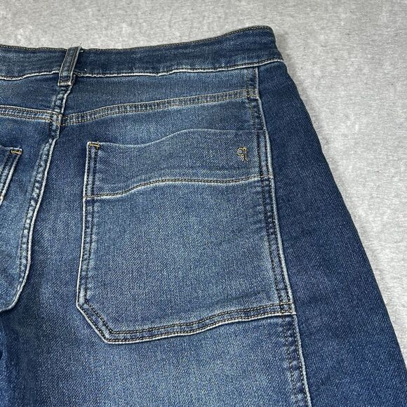 Pilcro Jeans Womens Size 27 Blue Wide Leg Cropped Barrel Denim High Rise Denim - Picture 10 of 14